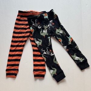 Carter's Baby Toddler Orange Striped & Dinosaur Halloween Pajama Pants Size 18M